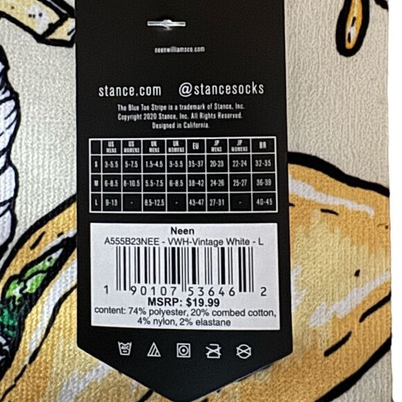 STANCE MEN’S NWT CASUAL CREW HEIGHT W/NEEN WILLIAMS “NOT A DAMN CHANCE!” Socks - Picture 4 of 8
